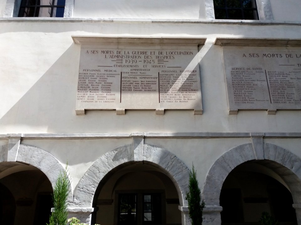Lyon 2 - Hôtel-Dieu, cour Saint-Louis, monument aux morts (1)
