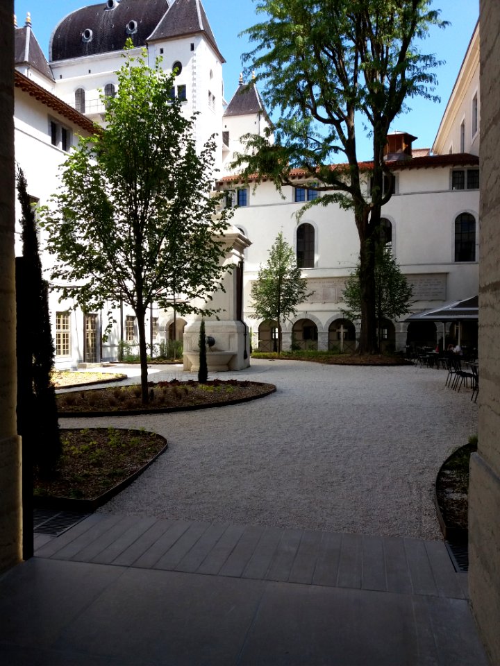 Lyon 2 - Hôtel-Dieu, cour Saint-Louis, vers le nord