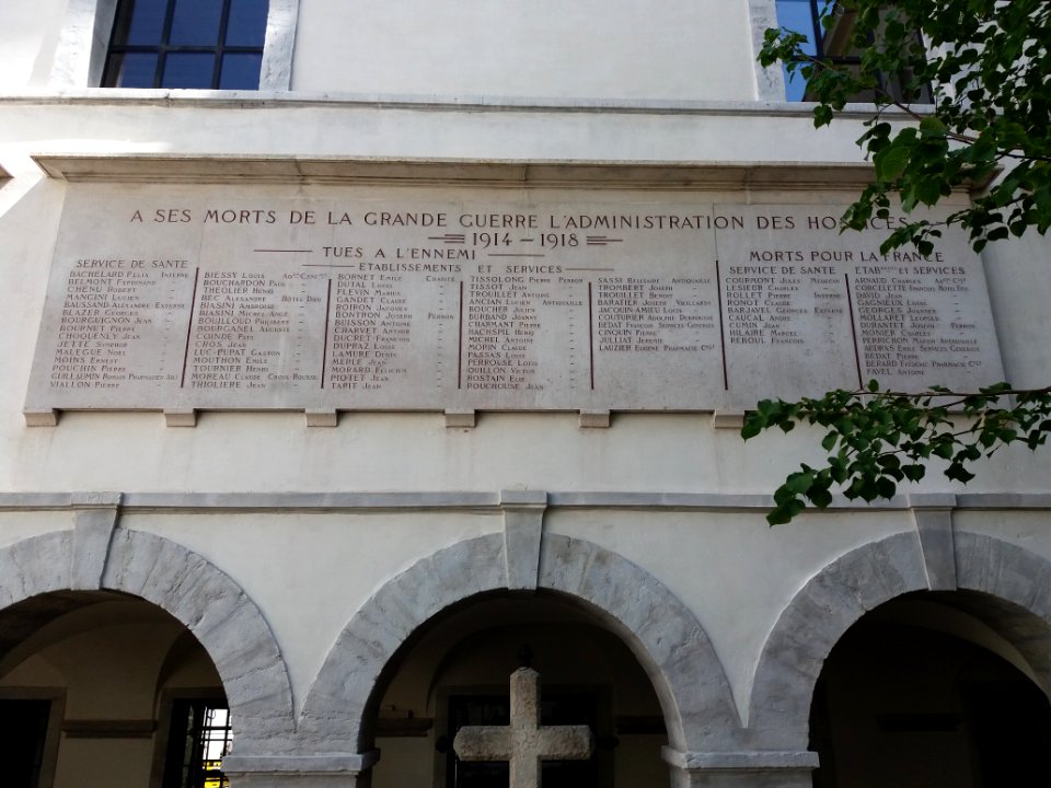 Lyon 2 - Hôtel-Dieu, cour Saint-Louis, monument aux morts (2)