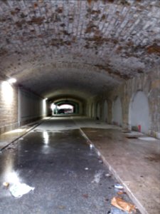 Lyon 2e - Cours Charlemagne, prolongement sous la voûte ouest de Perrache, en travaux