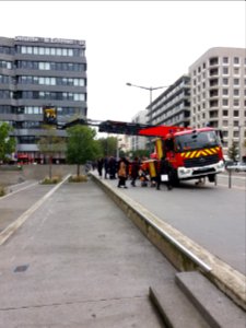 Lyon 2e - Cours Charlemagne, exercice des pompiers (1)