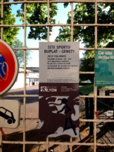 Lyon 1er - Site sportif Duplat-Genety, plaque