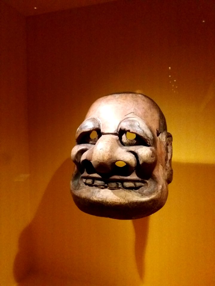 Lyon 2e - Musée des Confluences - Yokainoshima, esprits du Japon - Masque de kyôgen de type Buaku