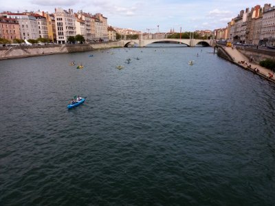 Lyon 2e - Passerelle Paul Couturier - Lyon Kayak 2019, vers le nord (3)