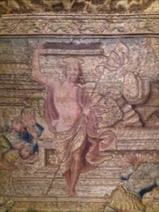 Lyon 2e - Musée des Tissus et des Arts décoratifs, parement de dalmatique, La Résurrection du Christ (détail)