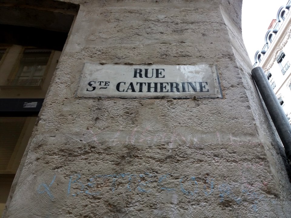 Lyon 1er - Rue Sainte-Catherine, plaque