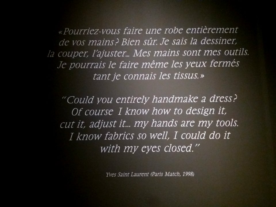 Lyon 2e - Musée des Tissus - Yves Saint Laurent, les coulisses de la haute couture à Lyon - Citation (1998)