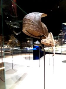 Lyon 2e - Musée des Confluences - Le monde en tête, la donation Antoine de Galbert (2019) - Coiffe cérémonielle d'homme, saluak deta batimbo kayu