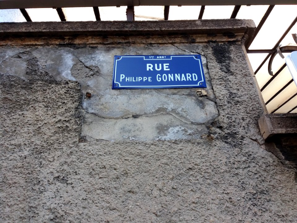 Lyon 1er - Rue Philippe Gonnard, plaque
