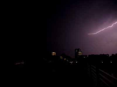 Lightning at thunderstorm from Spandauer-See-Brücke 129