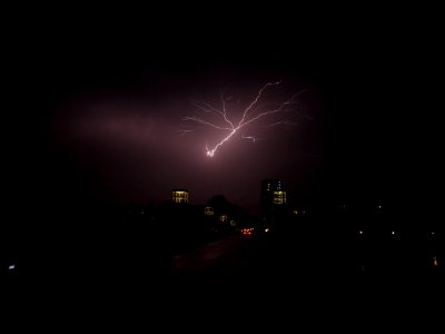 Lightning at thunderstorm from Spandauer-See-Brücke 171