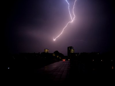 Lightning at thunderstorm from Spandauer-See-Brücke 176
