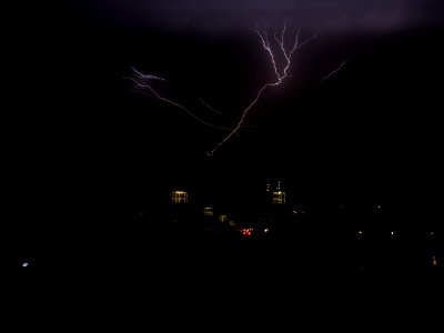 Lightning at thunderstorm from Spandauer-See-Brücke 174