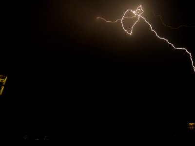 Lightning at thunderstorm from Spandauer-See-Brücke 36