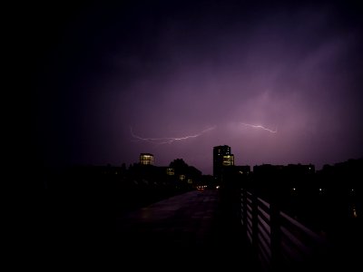 Lightning at thunderstorm from Spandauer-See-Brücke 162