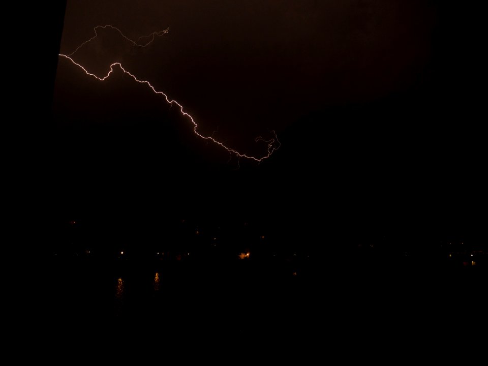 Lightning at thunderstorm from Spandauer-See-Brücke 52