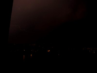 Lightning at thunderstorm from Spandauer-See-Brücke 49