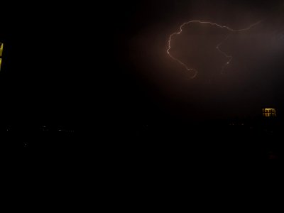 Lightning at thunderstorm from Spandauer-See-Brücke 78