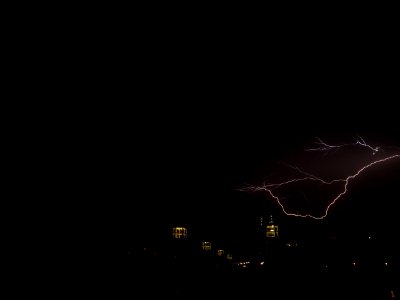Lightning at thunderstorm from Spandauer-See-Brücke 156