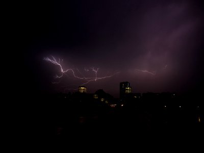 Lightning at thunderstorm from Spandauer-See-Brücke 165