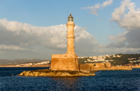 Lighthouse Chania evening sun