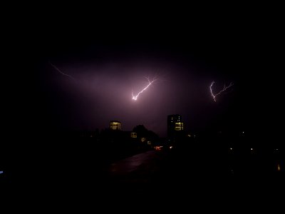 Lightning at thunderstorm from Spandauer-See-Brücke 169