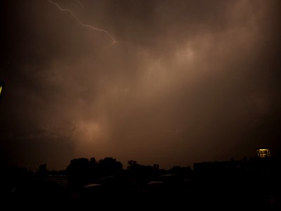 Lightning at thunderstorm from Spandauer-See-Brücke 58