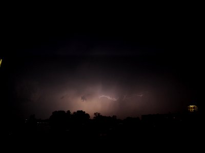 Lightning at thunderstorm from Spandauer-See-Brücke 81
