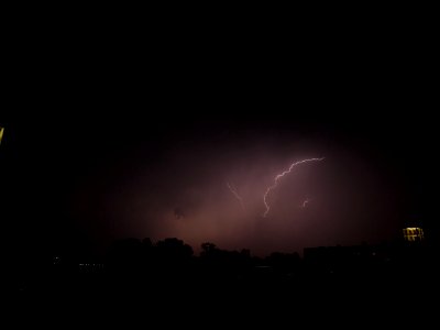 Lightning at thunderstorm from Spandauer-See-Brücke 83
