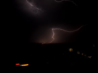Lightning at thunderstorm from Spandauer-See-Brücke 106