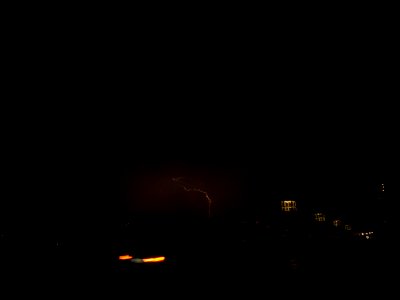 Lightning at thunderstorm from Spandauer-See-Brücke 111