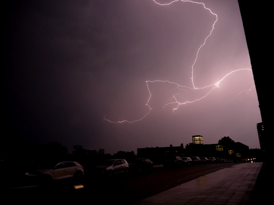 Lightning at thunderstorm from Spandauer-See-Brücke 97