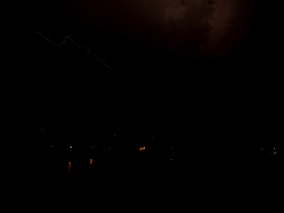 Lightning at thunderstorm from Spandauer-See-Brücke 53