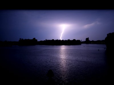 Lightning at thunderstorm from Spandauer-See-Brücke 218