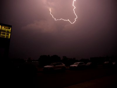 Lightning at thunderstorm from Spandauer-See-Brücke 21