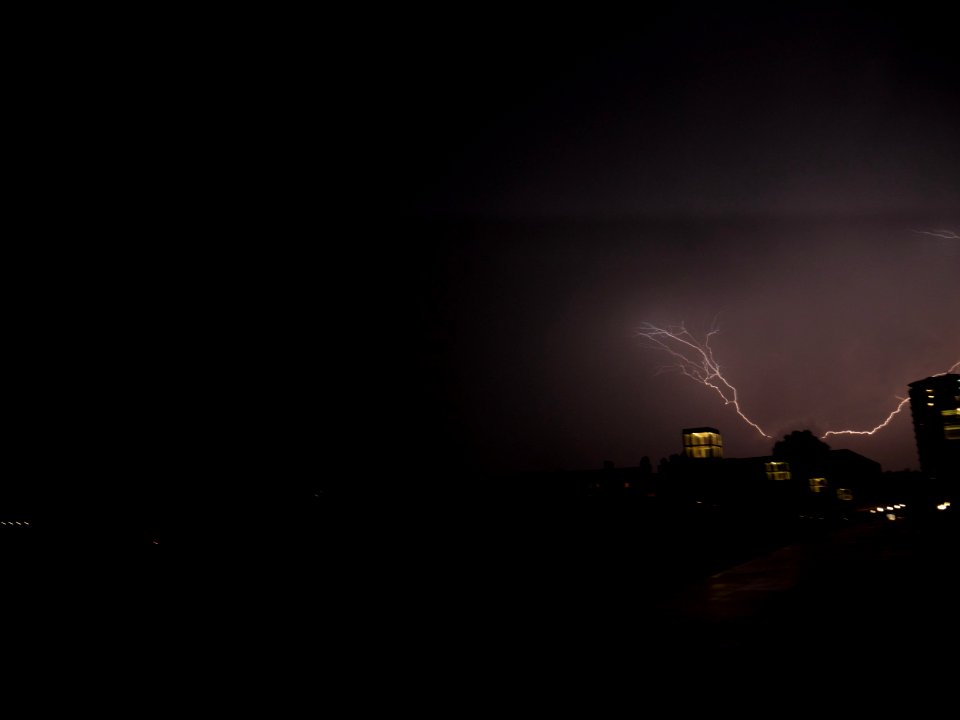 Lightning at thunderstorm from Spandauer-See-Brücke 116