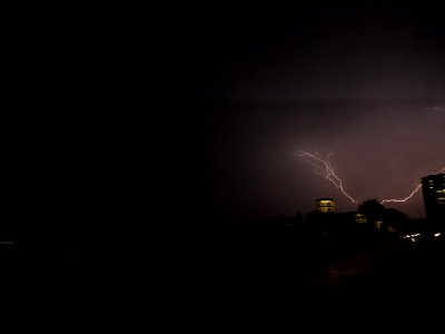 Lightning at thunderstorm from Spandauer-See-Brücke 116