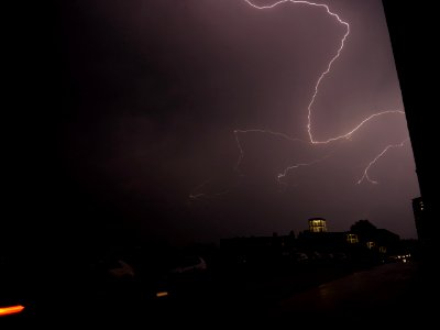 Lightning at thunderstorm from Spandauer-See-Brücke 100