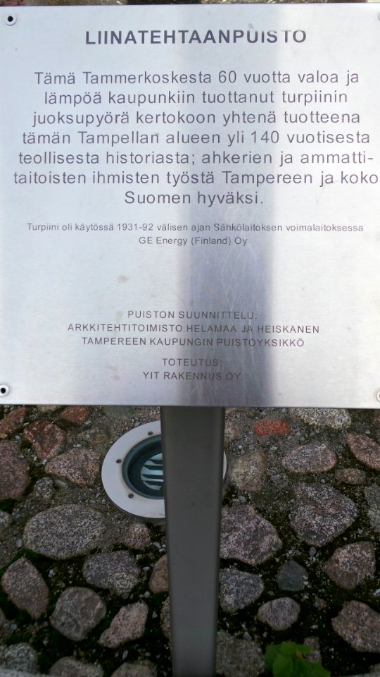 Liinatehtaanpuisto sign