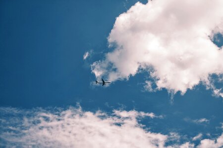 Blue sky clouds flight photo