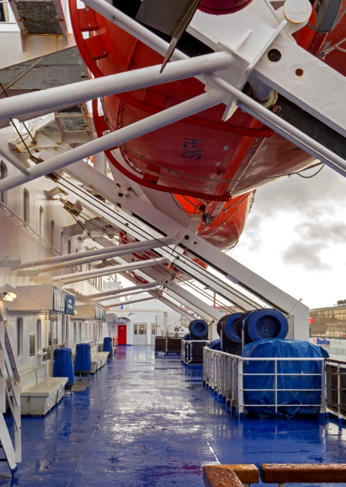 Lifeboat deck on Stena Danica 1