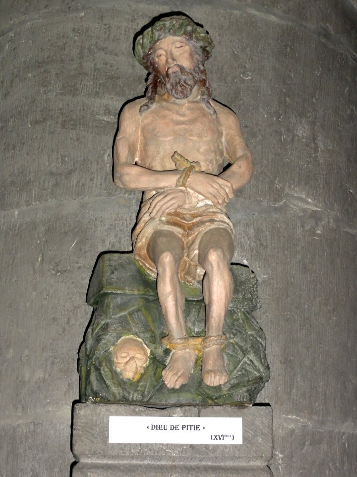 Liessies (Nord, Fr) église, statue Christ aux liens