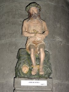 Liessies (Nord, Fr) église, statue Christ aux liens