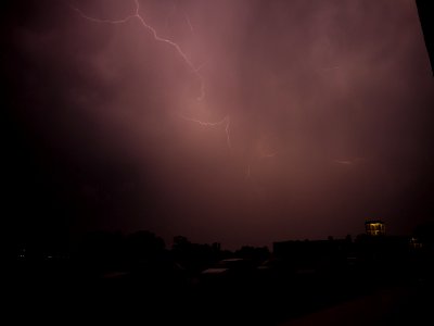 Lightning at thunderstorm from Spandauer-See-Brücke 64