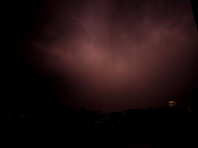 Lightning at thunderstorm from Spandauer-See-Brücke 61