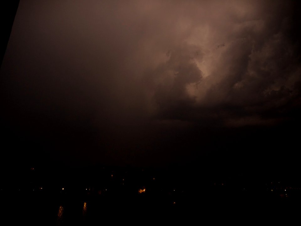 Lightning at thunderstorm from Spandauer-See-Brücke 56