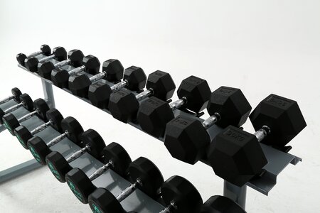 A pair of twelve corner dumbbells men's fitness photo