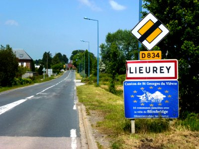 Lieurey (Eure, Fr) city limit sign