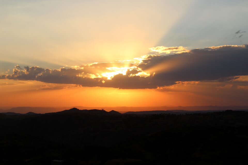 Sunset landscape plateau