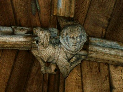 Lincoln Cathedral cloisters, roof boss 2